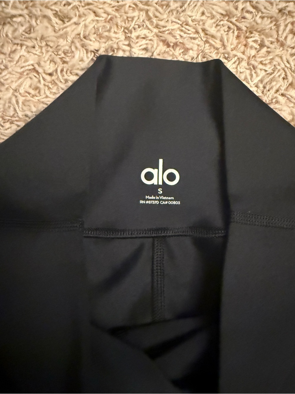 ALO Yoga Black Leggings with White Logo